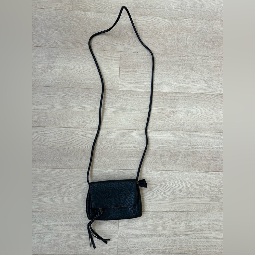 Black Vegan Leather Mini Crossbody Bag - Picture 5 of 5